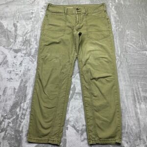 Pilcro Cropped Pants Olive‎ Green Utility Style Casual Trousers Sz 29 Fits 32.5"